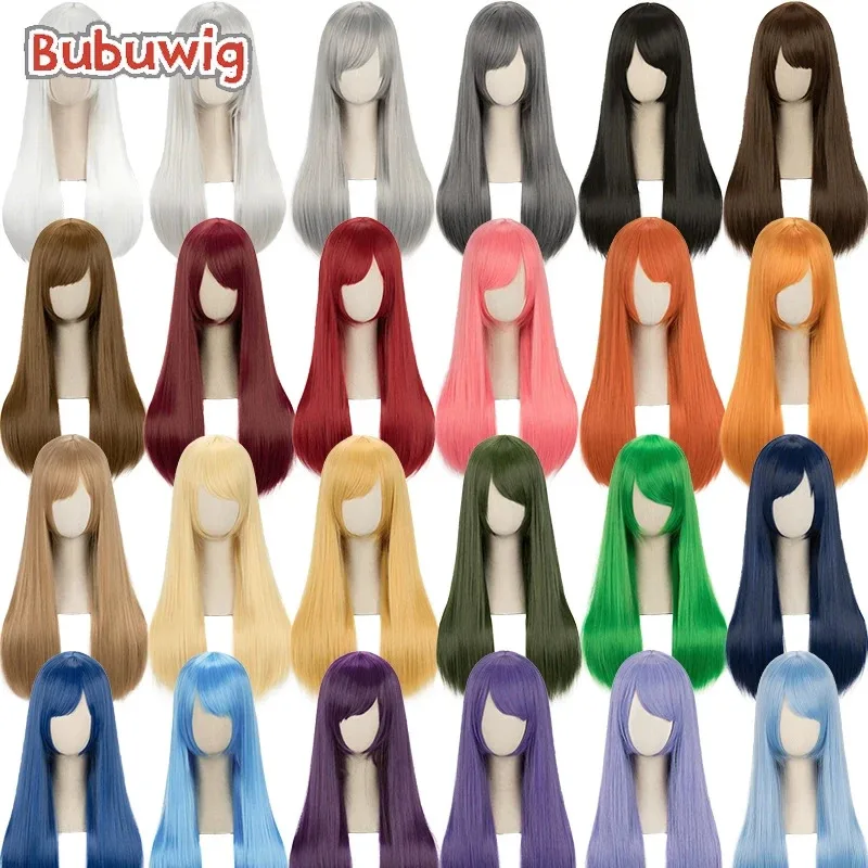bubuwig-cheveux-synthetiques-60-cm-cosplay-perruques-mode-anime-classique-longue-ligne-droite-gris-marron-rouge-rose-violet-vert-perruque-resistant-a-la-chaleur