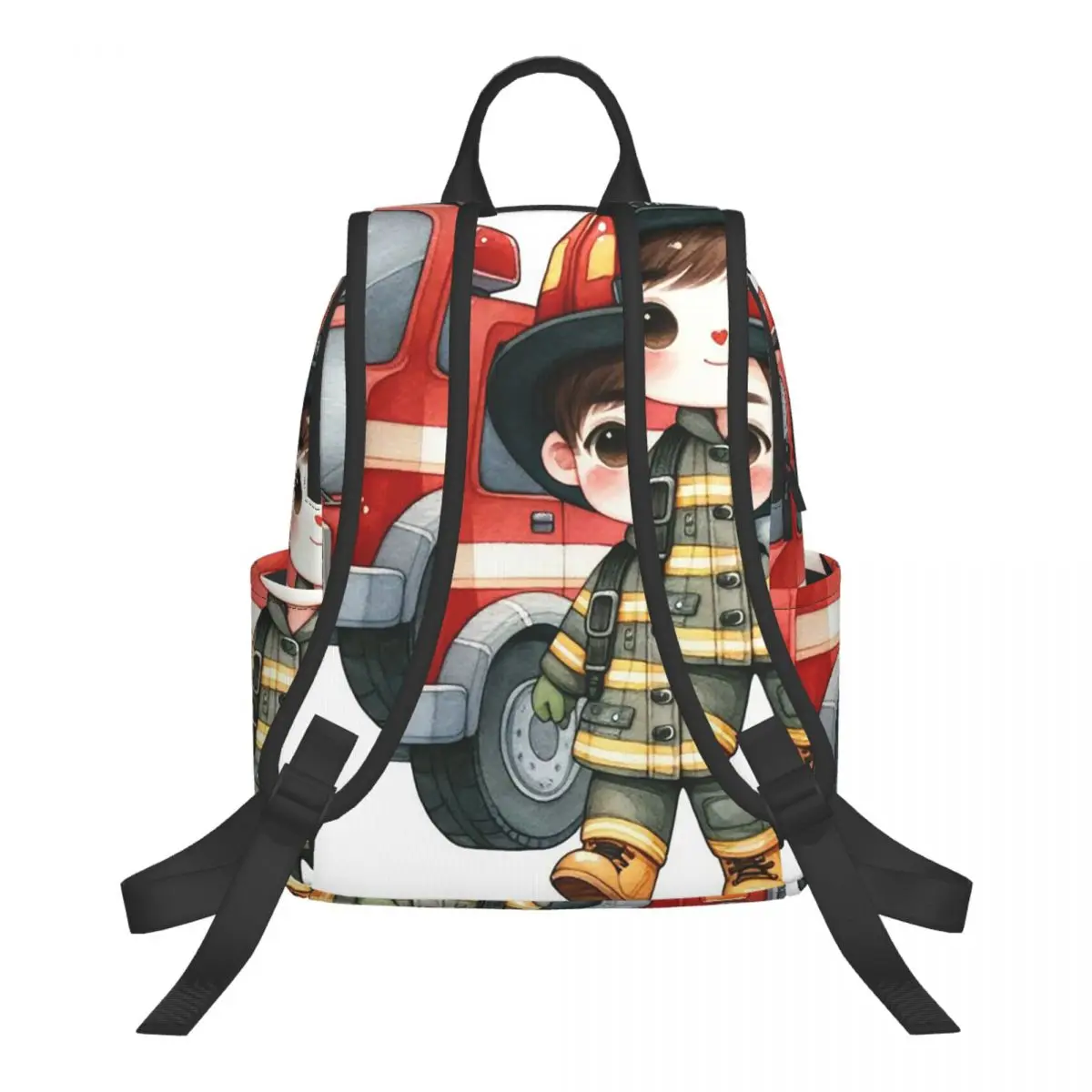 Firefighters Fireman Fire Engine Student Backpack School Bag Hiking Travel Daypack for Men Women Bookbag Shoulder Bags