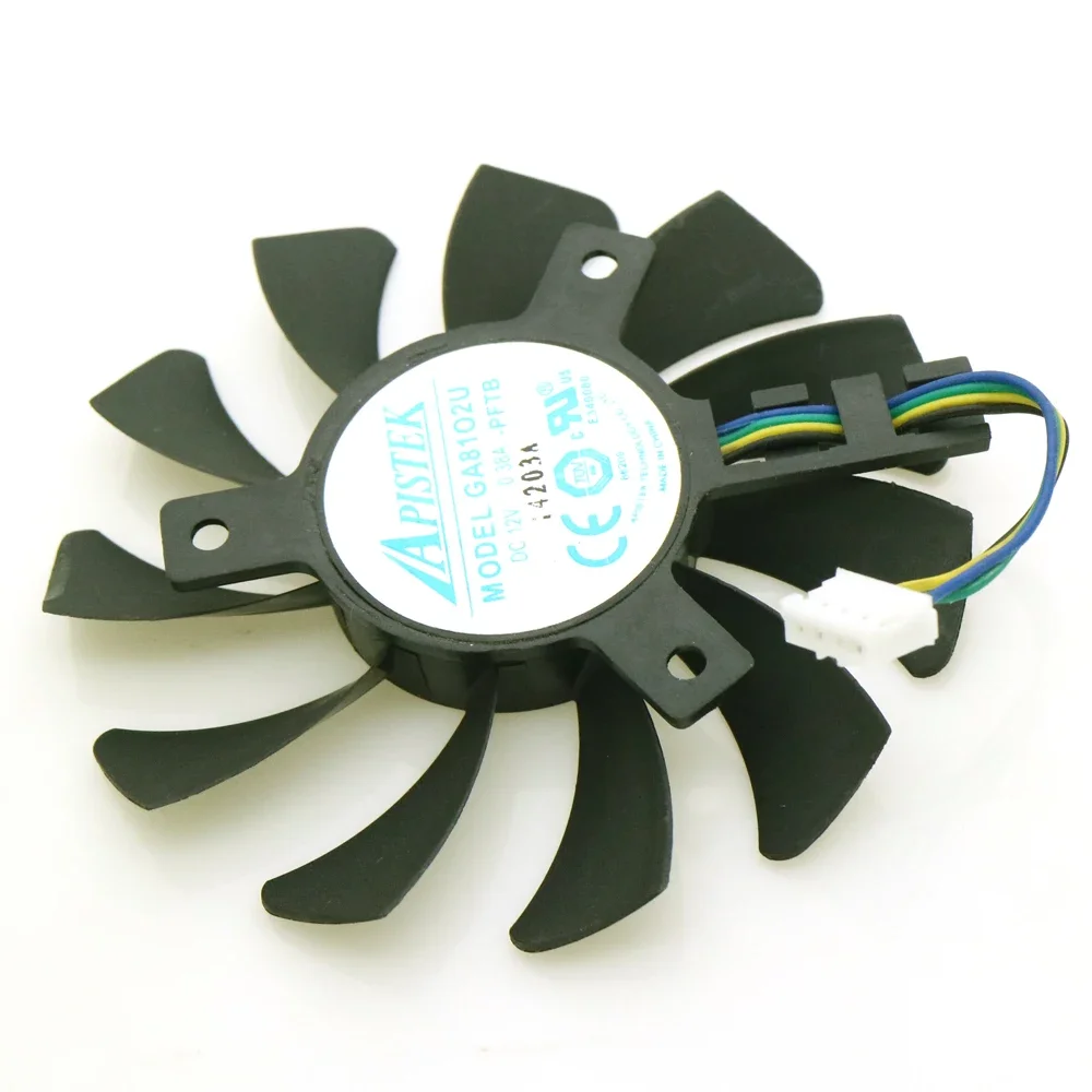 Free Shipping GA81O2U 12V 0.38A 4Pin VGA Fan For Dataland RX560 X-Serial R9 370X Graphics Card Cooler Cooling Fan