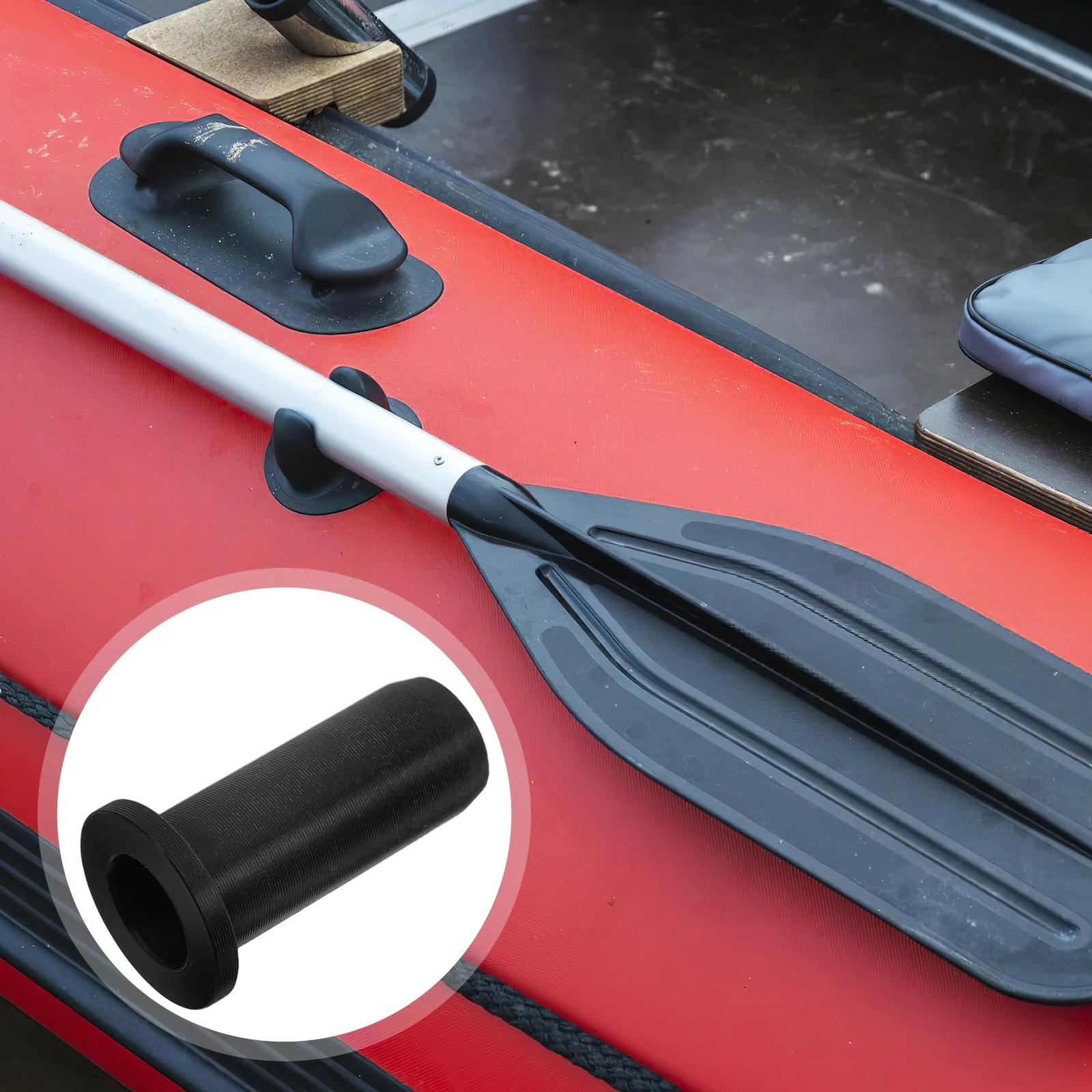 

4 Pcs Ship Tool Holder Oarlock Protector Sleeve Kayak Black Plastic Socket Bushing