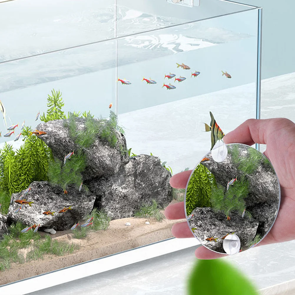 

Acrylic Betta Fish Mirror with Suction Cup for Tank Decoration Single Side Use Training Tool for Fish Self Enjoyment and