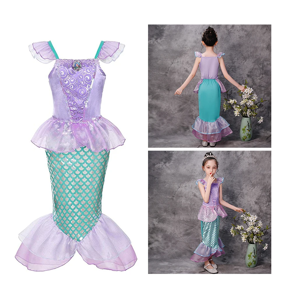 

1PC Girl Dance Performance Dress Mermaid Dress Mermaid One-Piece Skirt Creative Mermaid Clothing Supplies for Girl K