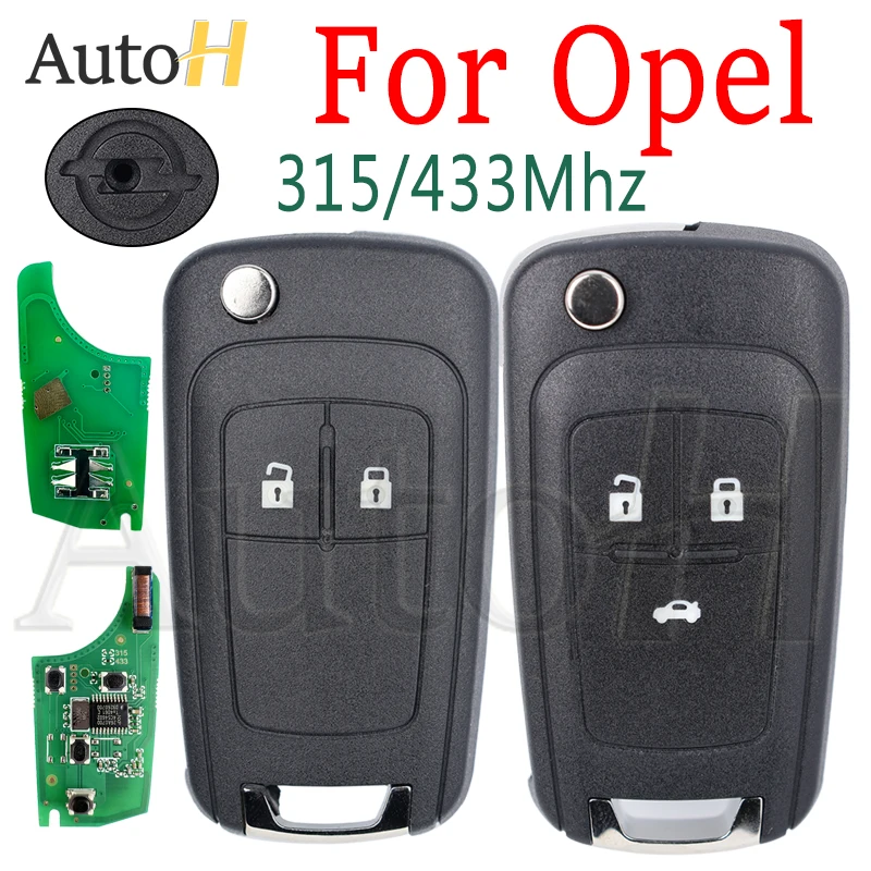 Smart Remote Key 315/433Mhz for Opel Vauxhall Astra H Corsa D Meriva B Vectra C G4-AM433TX Remote Control Car Key Fob 2/3Buttons