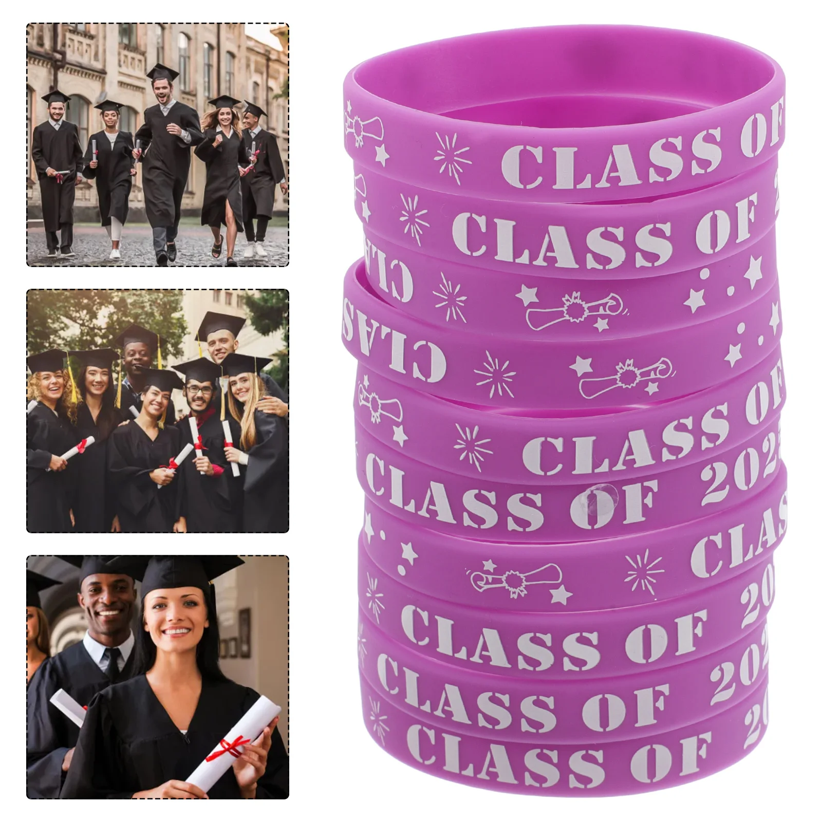 

10 Pcs Graduation Party Bracelet Decorative Bracelets The Sign Silicone Wristbands Silica Gel Student