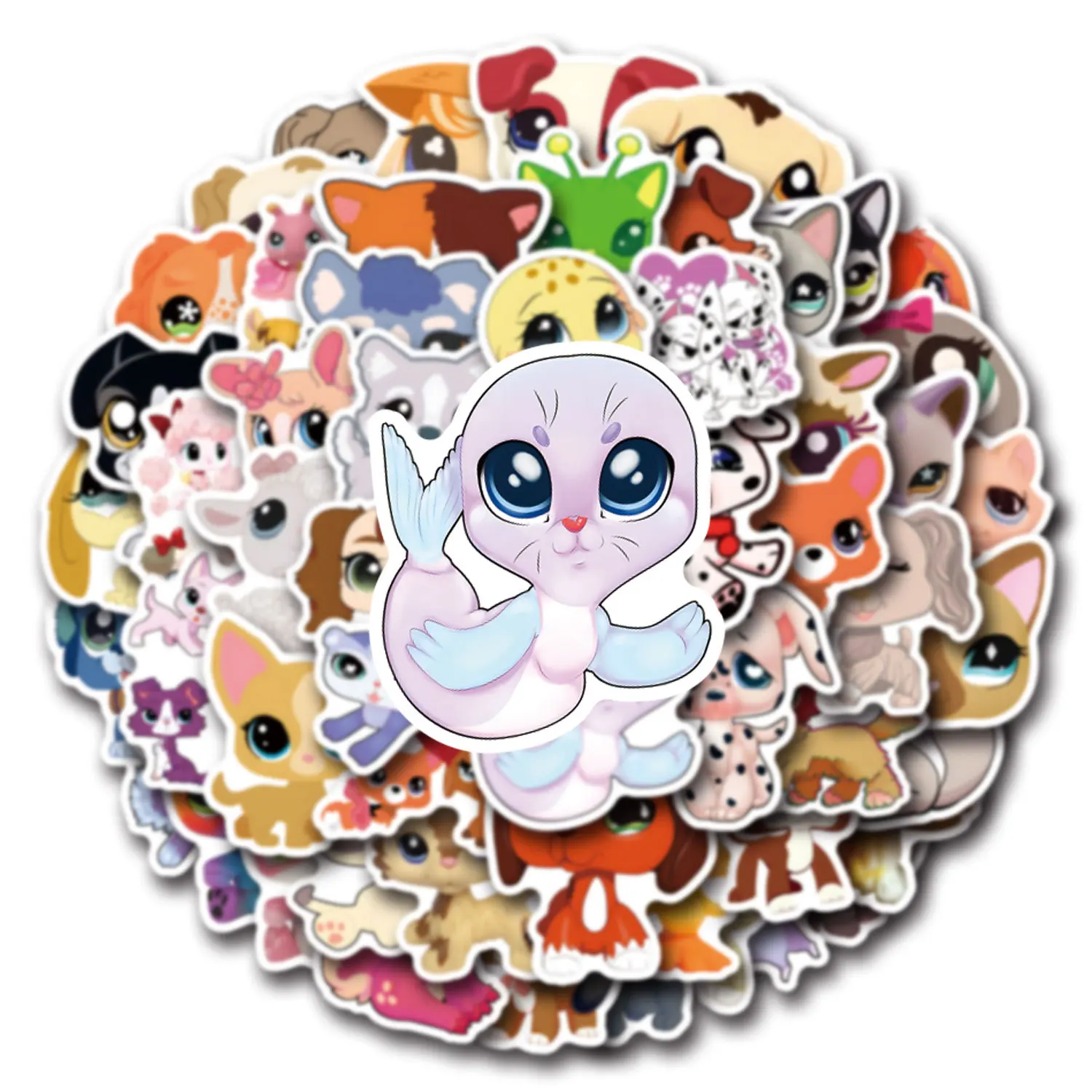 110 Stück Cartoon-Persönlichkeiten Littlest Pet Shop Kreative Graffiti Dekorative Aufkleber