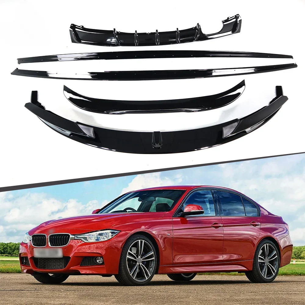 

Car Auto Part Plastic ABS Front Bumper Splitter Lip Rear Diffuser Body kit Side Skirts Spoiler For BMW F30 2013-2018