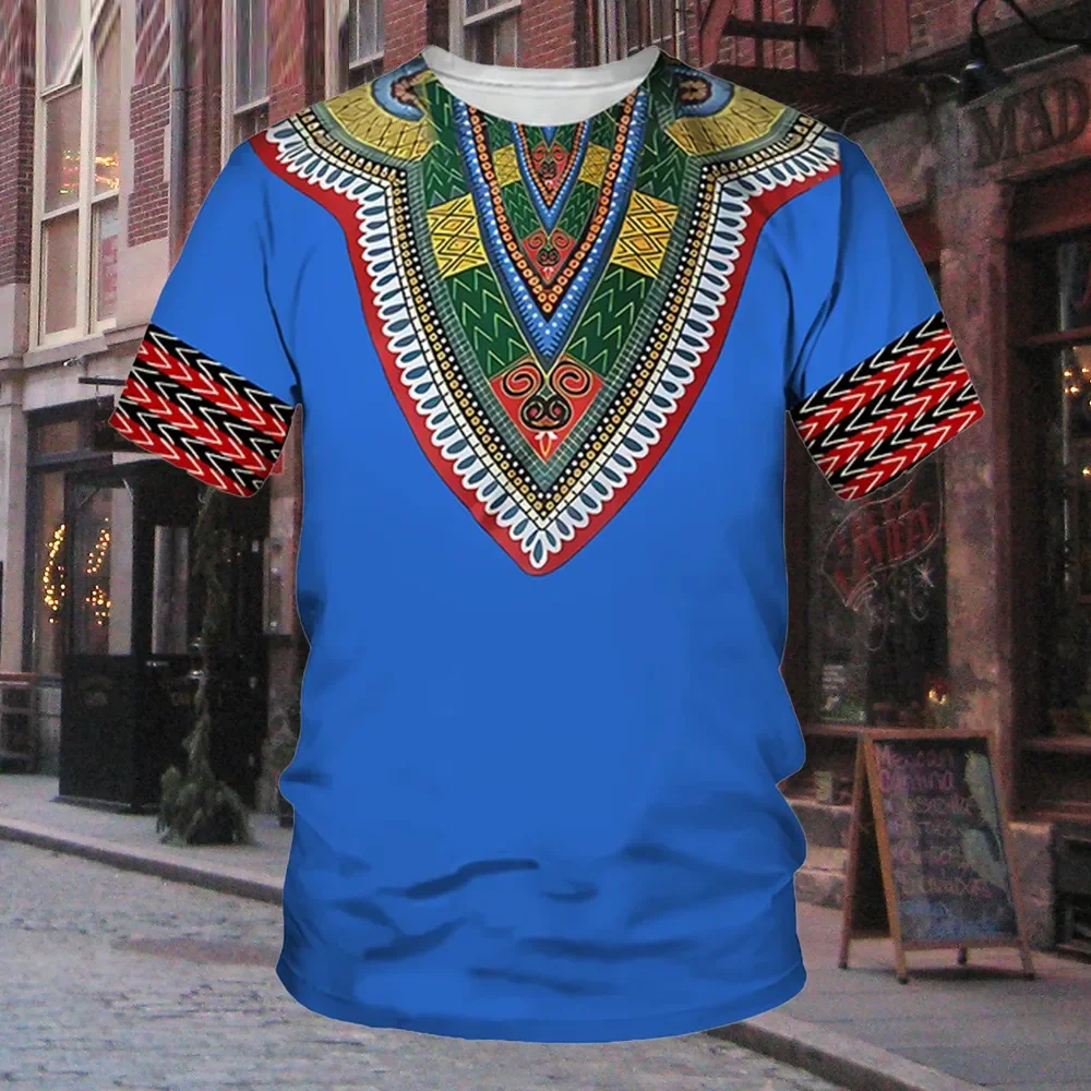 2024 New Men Dashiki T Shirt African Clothes Traditional Wear Clothing Short Sleeve Casual Streetwear Vintage T shirts oversize