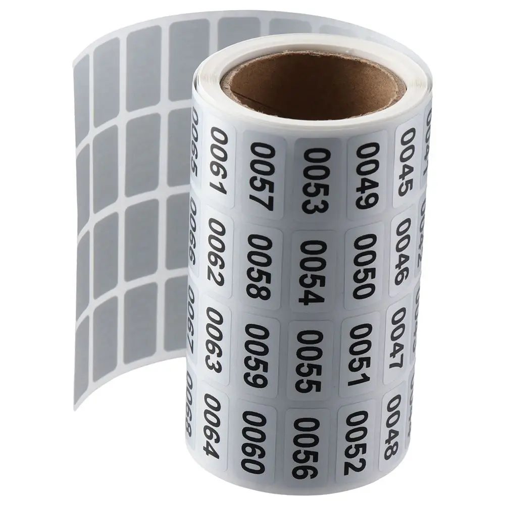 Self-Adhesive Number Stickers 2000PCS Black Asset Tags Consecutive Number Stickers Office