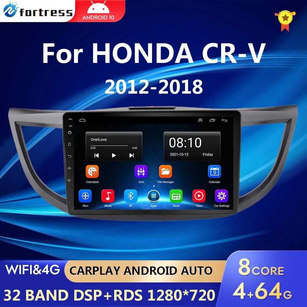 

Android 10 Car Radio For Honda CR-V 4 CRV RM RE 2012-2016 Multimedia Video Player 2 Din GPS Navigation Carplay DVD Head unit