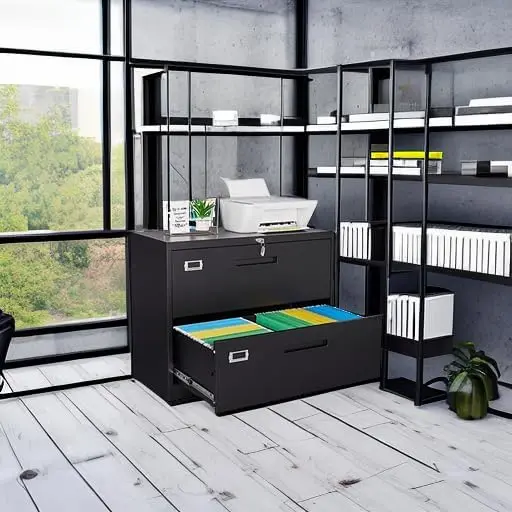 File Cabinet with Lock, 2 Drawer Large Metal Filing Cabinet,Home Office Lockable Storage Cabinet for Hanging Files Letter/Legal/