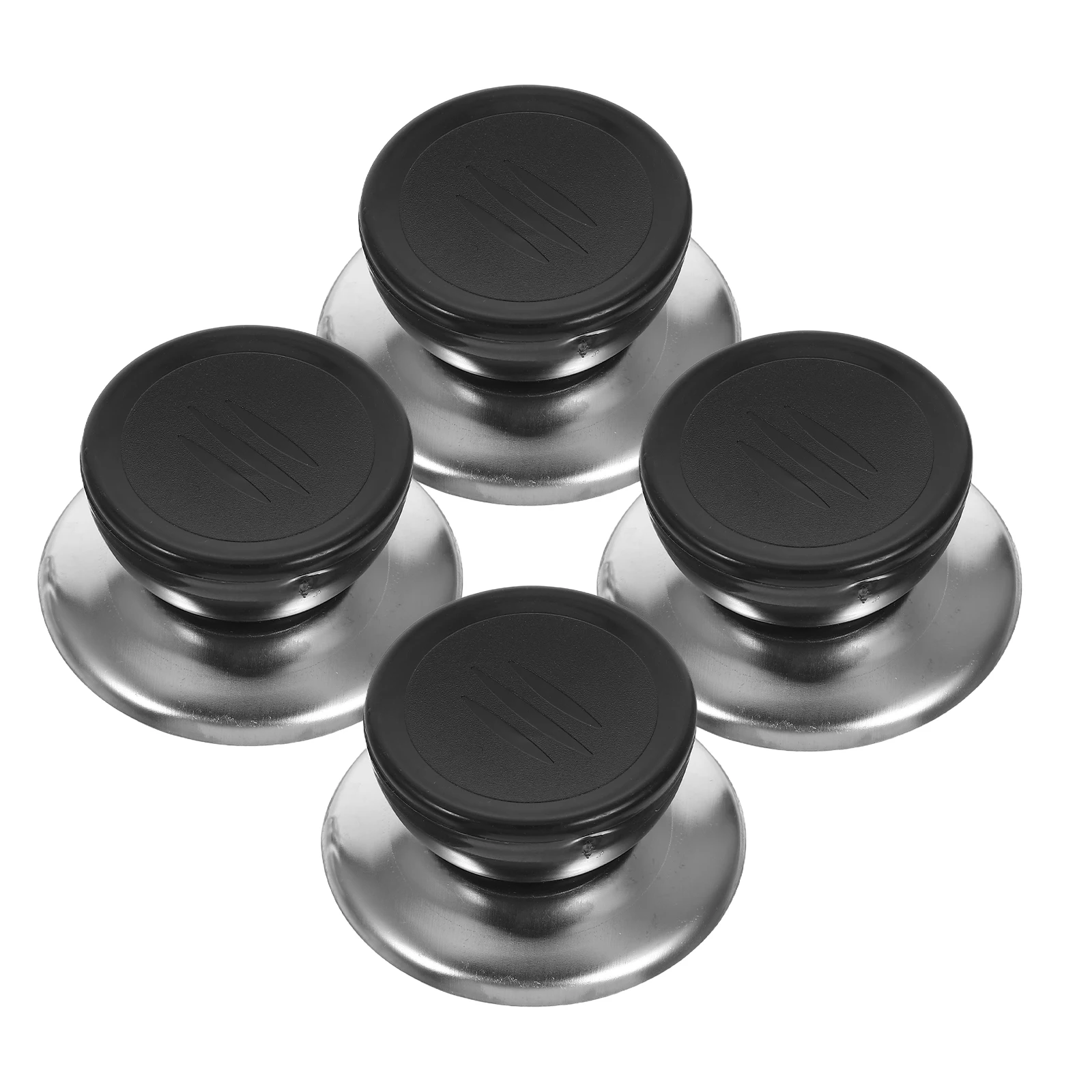 

4 Sets Pot Lid Handles Replacement Knobs Stainless Steel PP Material High Temp Resistant Universal Kitchen Cookware Pan Cover
