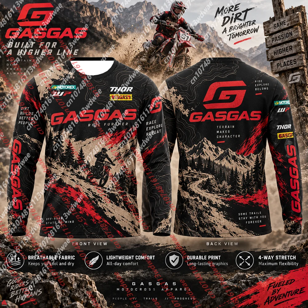 Kaos Lengan Panjang untuk Pria - Mountain Biking Trails ulasan dan harga
