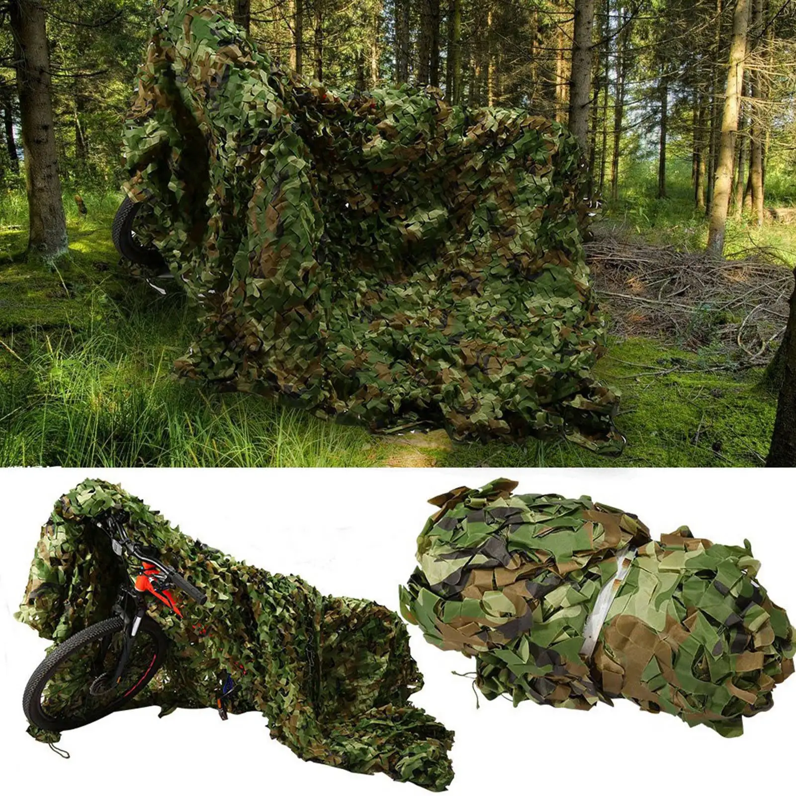 

3 x 5m Waterproof Hunting Shooting Hide Army Military Jungle Camouflage Netting Mould Resistant For Paitball CS Game