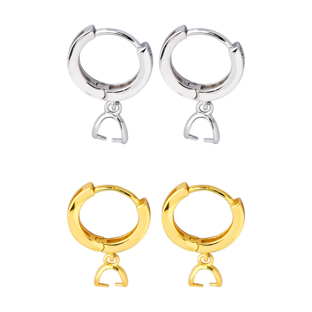 

Adjustable Silver Hoop Earrings S925 Sterling Silver Open Loop with Jump Ring Clasp for Custom Jewelry Design