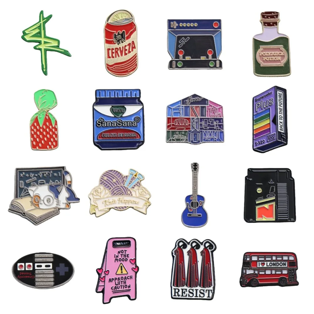 Cartoon Punk Slogan Emaille-Anstecknadeln Lustige Buchstaben-Broschen für Rucksack Kleidung DIY Deko-Accessoires Großhandel Geschenke – Detail 4