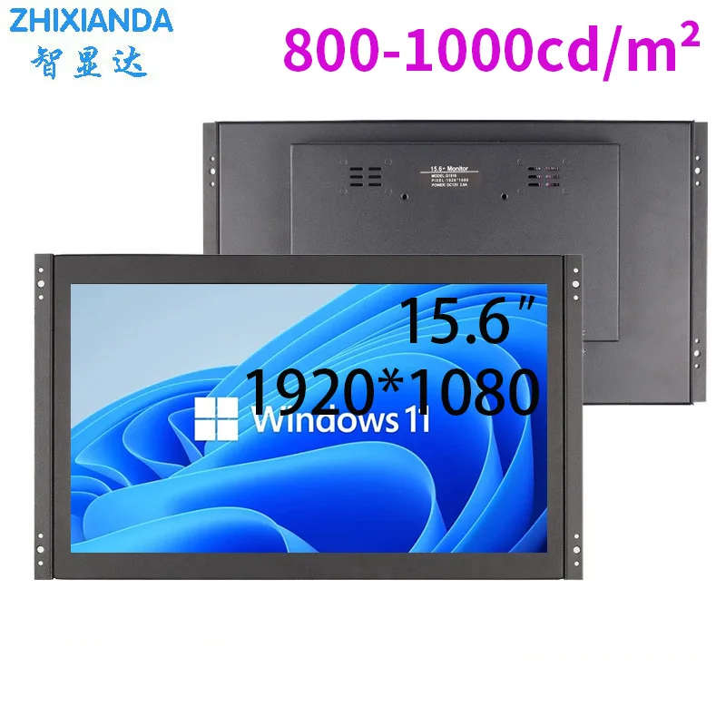 

15.6 Inch 1920*1080 IPS Outdoor High Brightness 1000nits Industrial Touch LCD Monitor Open Frame Metal Display VGA/HDMI/USB