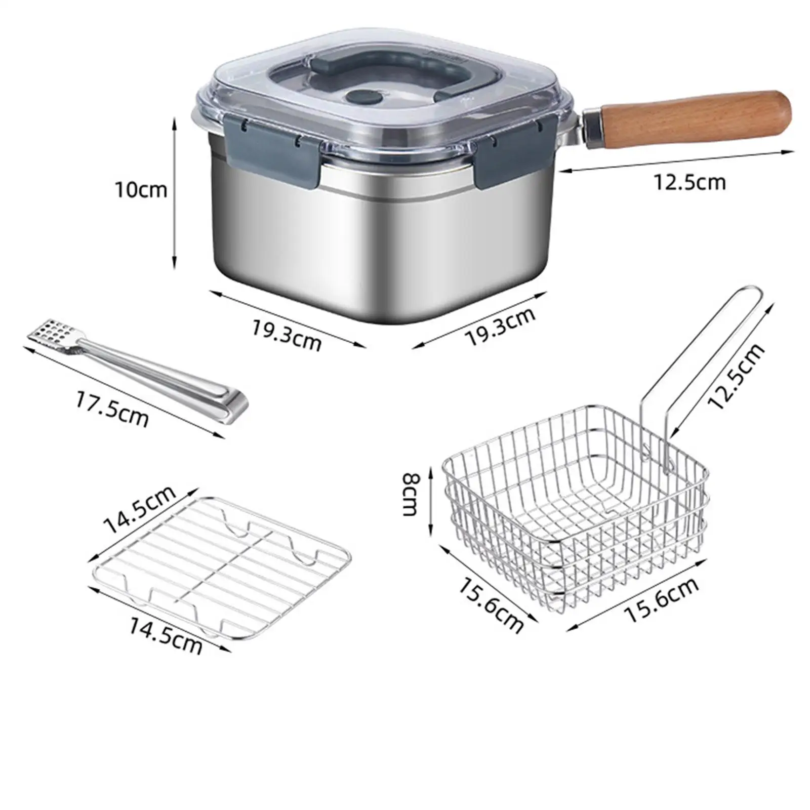 وعاء قلي من الفولاذ المقاوم للصدأ سهل التخزين، سلة قلي تجهيزات المطابخ متعددة الاستخدامات للنزهة والمطبخ والسفر المنزلي والغاز/طباخ التعريفي #6