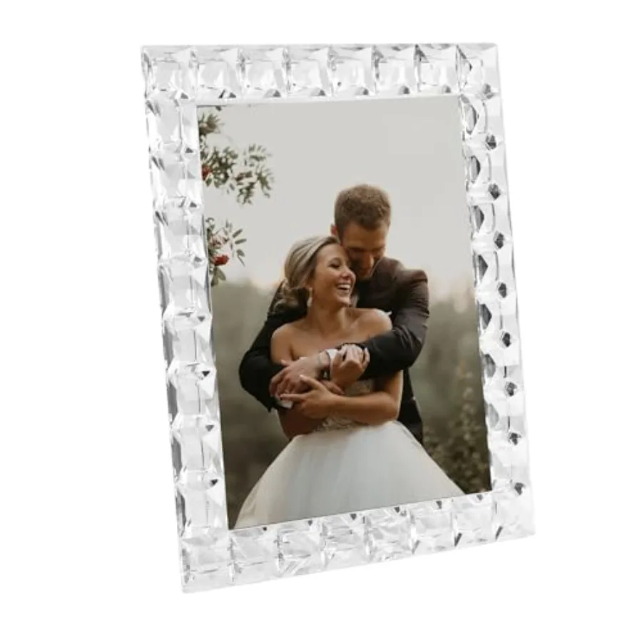 

Crystal 8x10Inch Decorative Sparkling Picture Frame Wedding Frame Tabletop Display Display Photo 8''x 10'' Comes with Gift Box