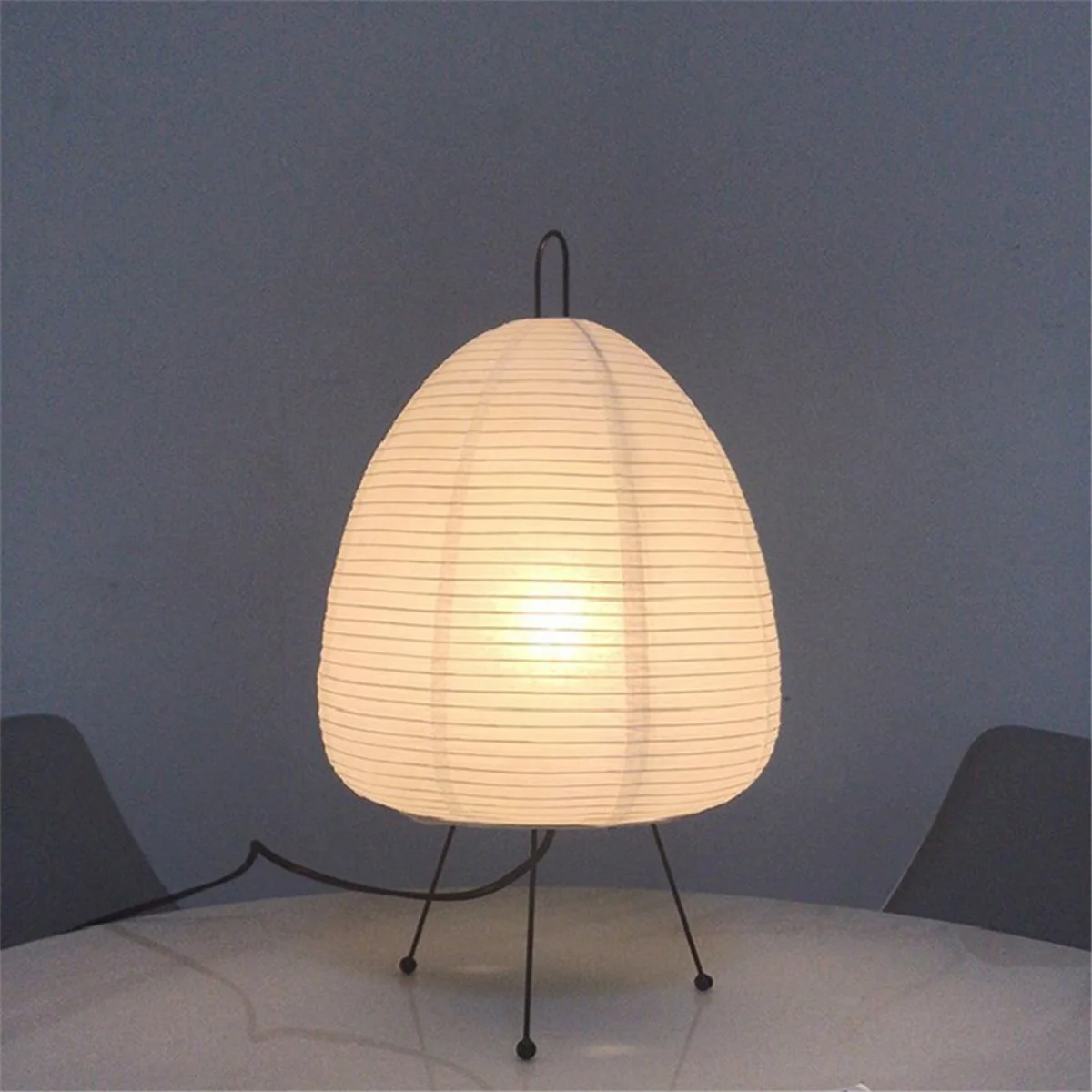 ABZV-Japanese Rice Paper Lantern LED Table Lamp Living Room Bedroom Bedside Study Hotel Homestay Tripod Floor Lamp,US Plug