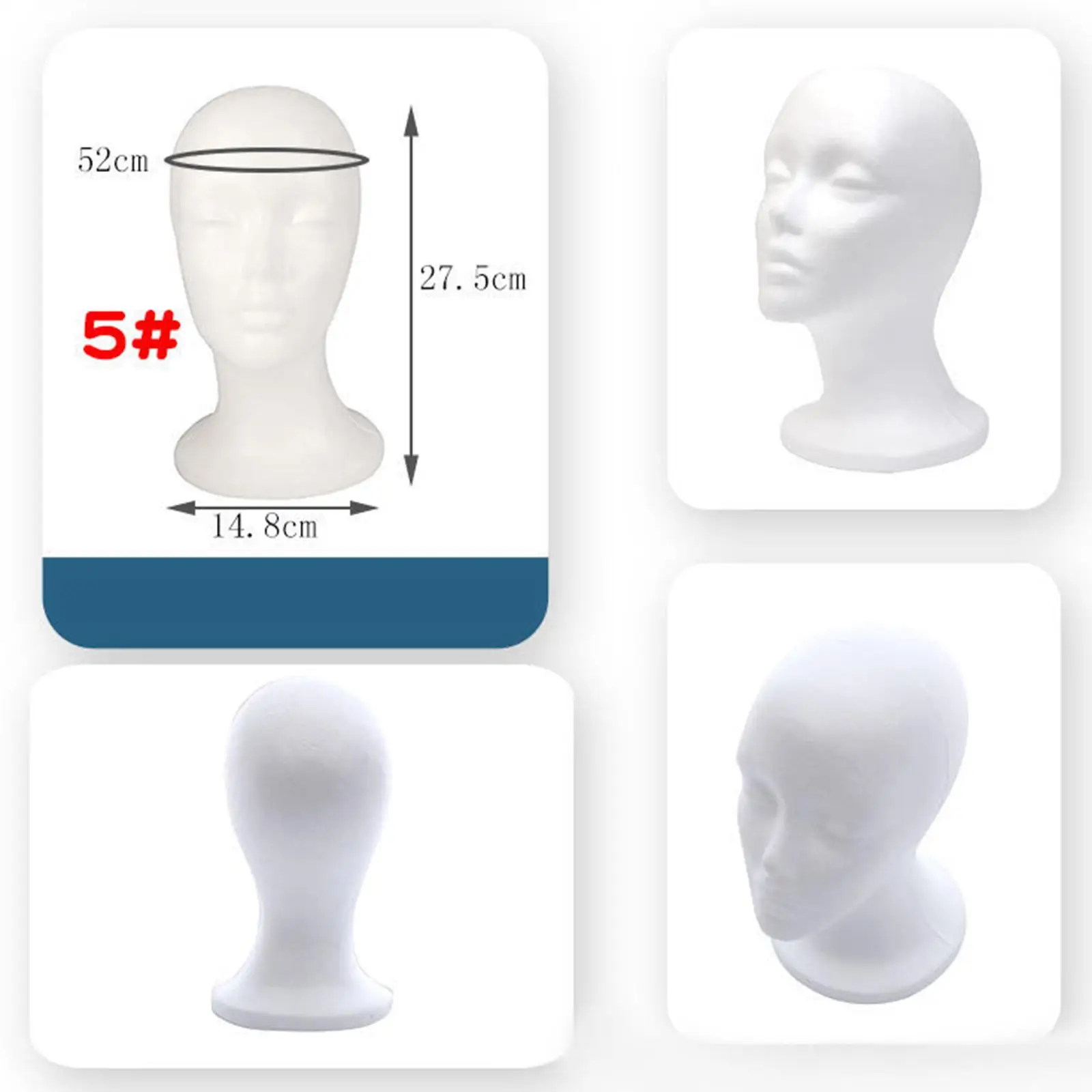 Mannequin Head Stand Stable Multipurpose White Holder Scarf Jewelry Display for Headwear Home Hairpieces Styling Salon