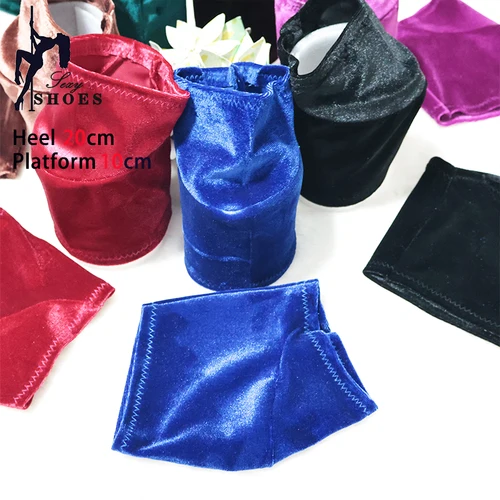 Imagen 2 del producto Cubierta protectora para botas de varios colores, superficie de gamuza, cubierta para botas de baile en barra, plataforma de 10cm, cubierta para zapatos suave y lisa resistente al desgaste