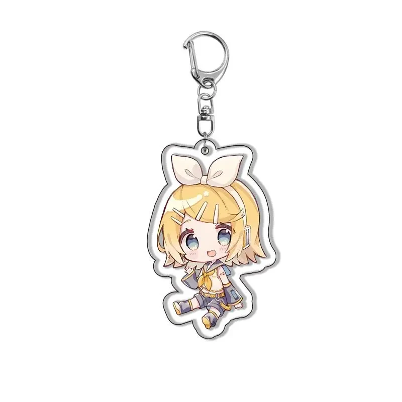 Game Hatsune Miku LAITO MEIKO Kagamine Rin Len Cosplay Cartoon Figure Acrylic Keychain Pendant Key Chain Ring Jewelry Fans Gifts