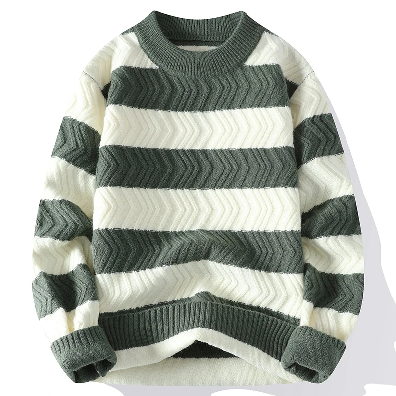 

Sweaters men 2023 Winter new arrival thicken warm sweater men striped sweaters autumn Men's wool pullovers size M-XXXL MY8003