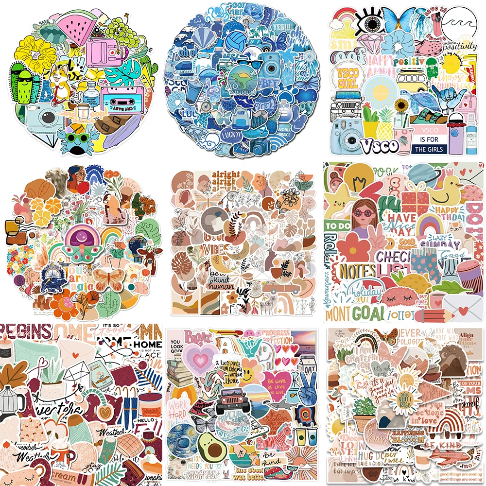 10/30/50PCS Autumn Small Fresh Sticker Series Trend Cartoon Graffiti Decoration DIY Notebook Gift Suitcase iPad Guitar Wholesale