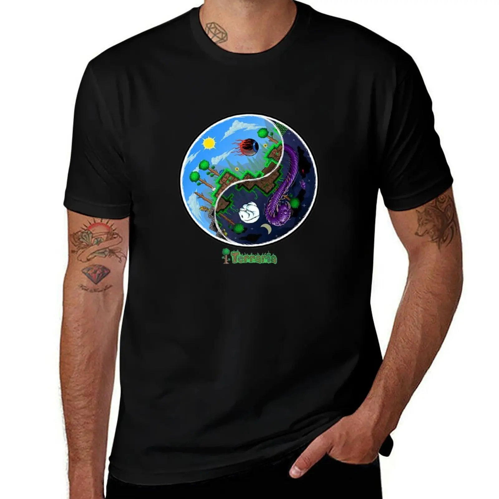 Terraria Night and Day For Men & Women T-Shirt man t shirt summer T-Shirt