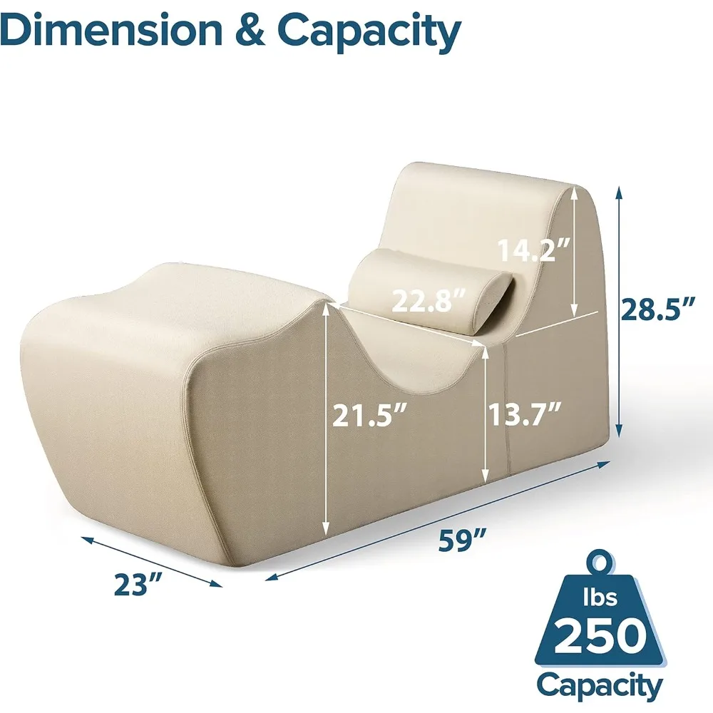 Zero Gravity Chaise Lounger/Foam Recliner for Living Room/Ergonomic Positioning for Better Relaxation/Pillow Included/NoAssembly