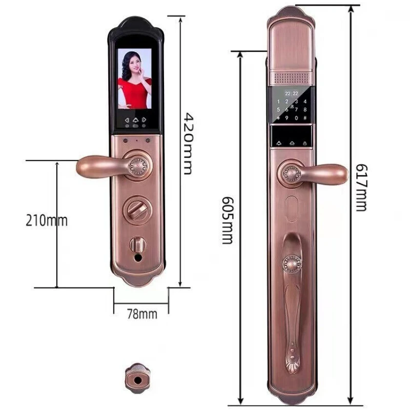 Imagem -06 - Senha de Impressão Digital Eletrônico Casa Porta Inteligente Bloqueio Rosto Impressão Digital Anti-roubo Villa Aplicação de Luxo Tuya Câmera Wi-fi