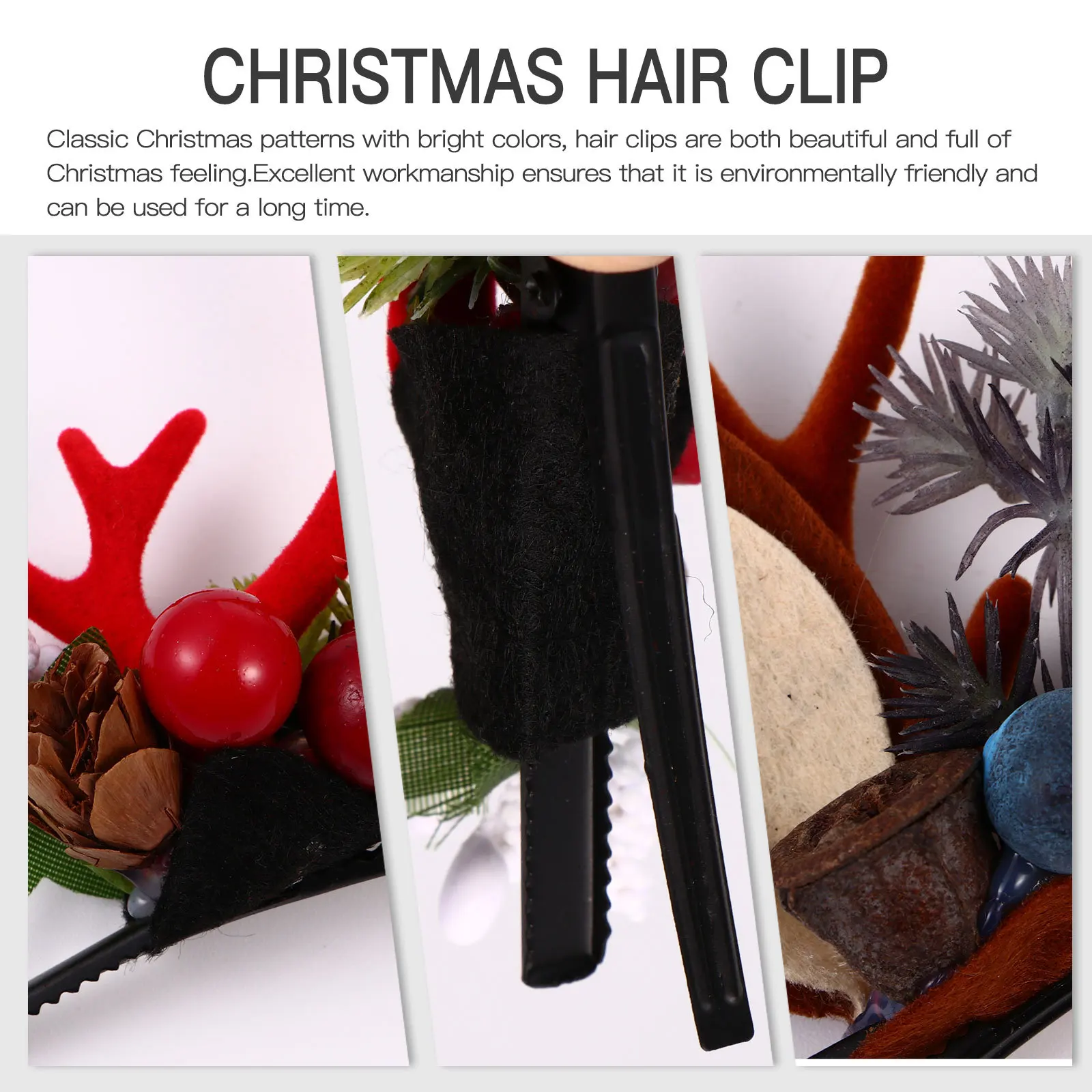 

2Pairs Christmas Antlers Hairpins Hair Clips Party Photography Props Hair Accessories Xmas Barrettes Holiday Decoration