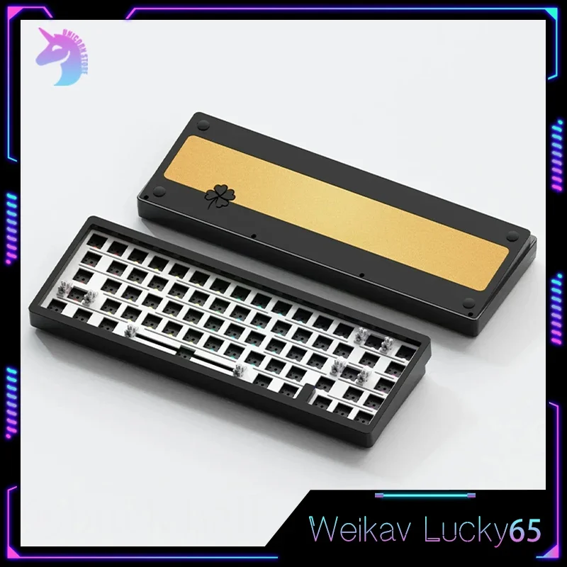 Imagem -02 - Kit de Teclado Mecânico sem Fio Bluetooth Modo Estrutura de Junta Gamer Rgb Retroiluminado Jogos Novo Weikav-lucky65