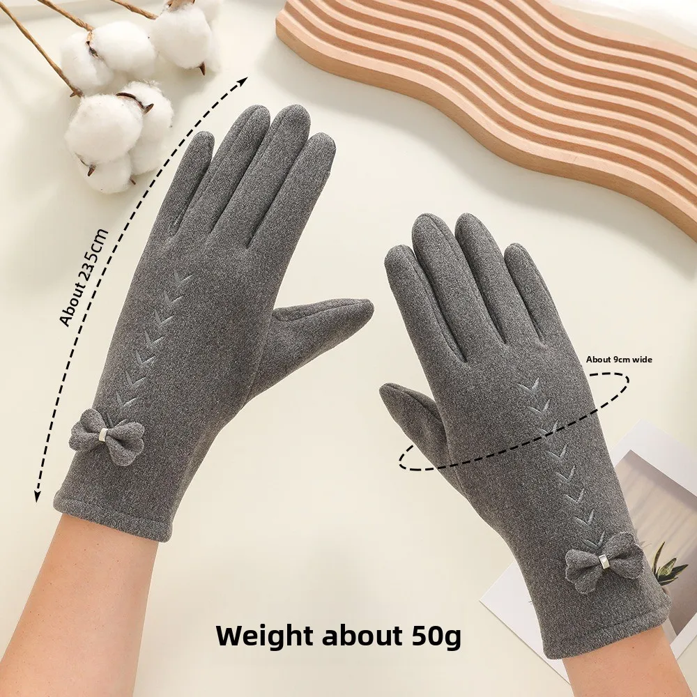 Neue Plüsch-Winterhandschuhe, berührbarer Bildschirm, Vollfinger-Touchscreen-Handschuhe, winddicht, kältebeständig, Fahrhandschuhe für Damen