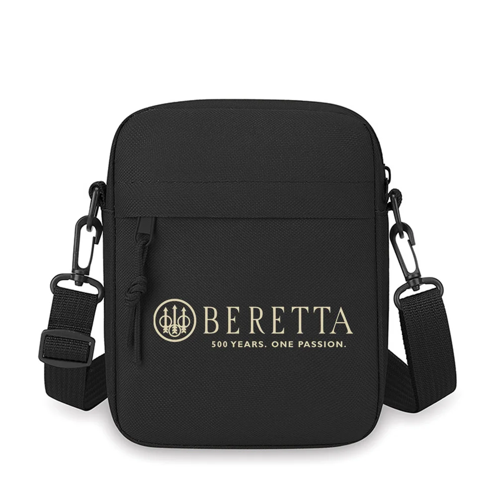 Logo with arrows and text below Men Crossbody Bag Single Shoulder Women Cartoon Anime Film Printing Design Unisex
