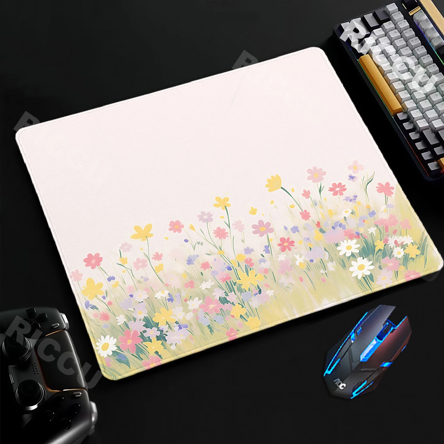 Flower Art Mouse Pad Cute Small Daisy Design Mousepad Laptop E-Sports Mouse Mat Rubber Base Non-Slip Office Pad Desk accessories