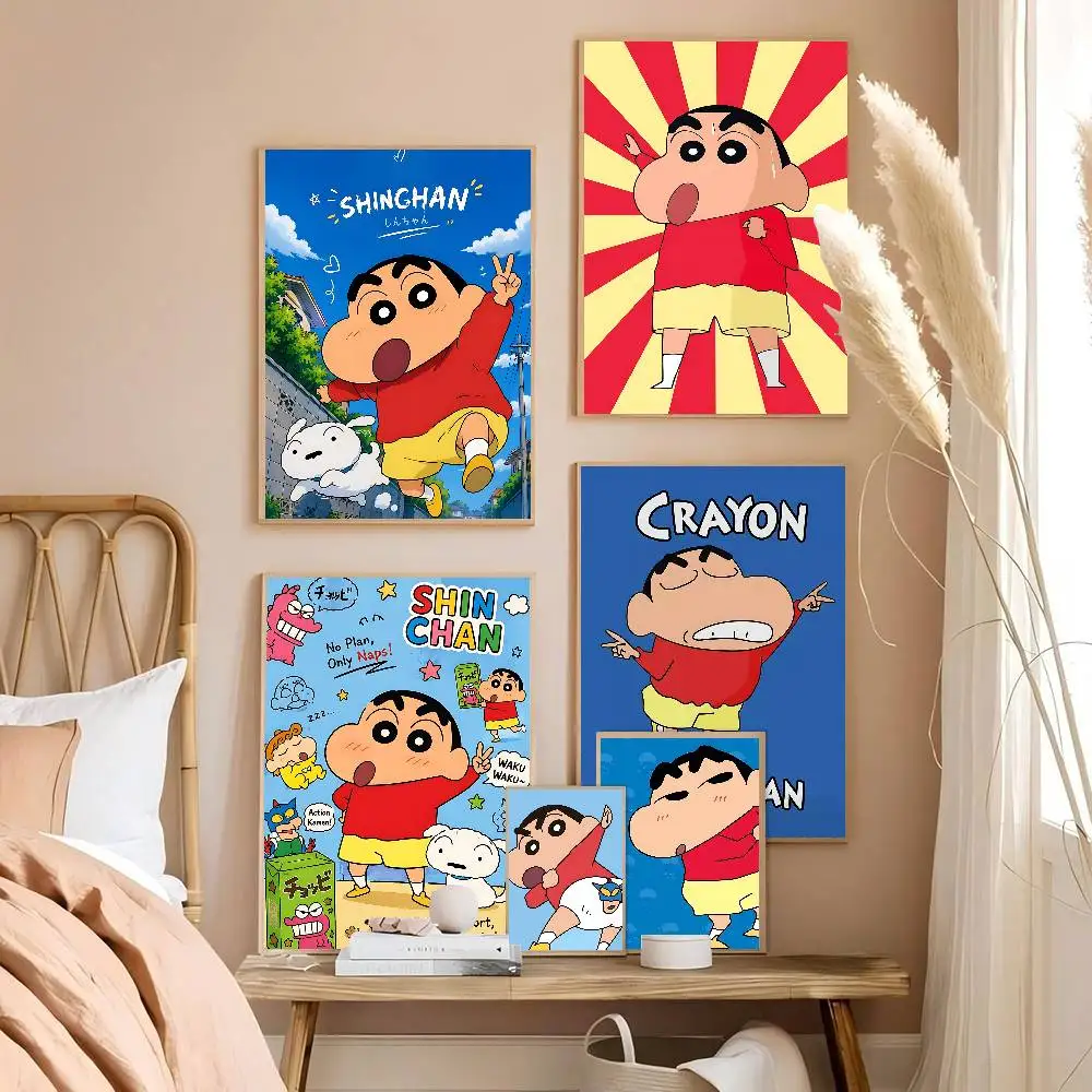 C-Crayon Cute S-Shin chan DIY Sticky Poster Whitepaper Prints Posters Artwork Vintage Decorative Painting