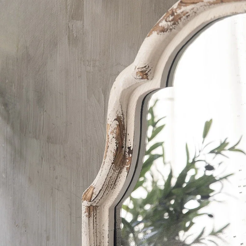 Clothing store retro old floor mirror t bedroom solid wood homestay furniture decorative mirror
