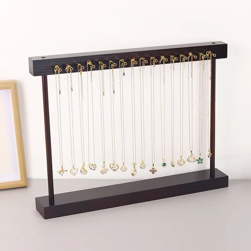 Simple Solid Wood Necklace Display Rack Jewelry Photography Props Jewelry Storage Rack