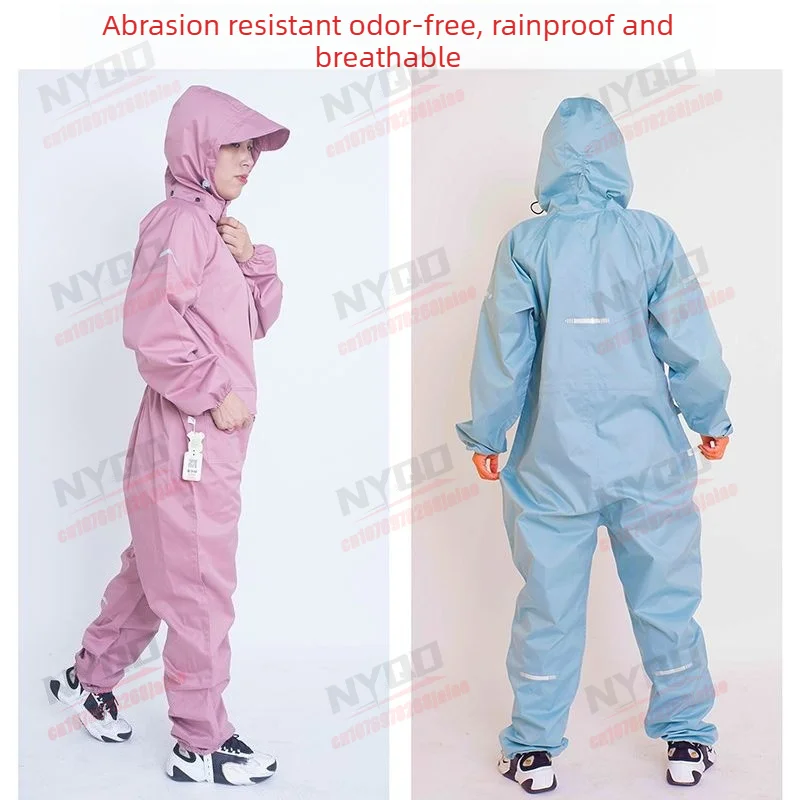 Thickened and Enlarged Motorcycle Riding Raincoat Integrated Mens and Women's Full Body Riding Raincoat Windproof and Waterproof