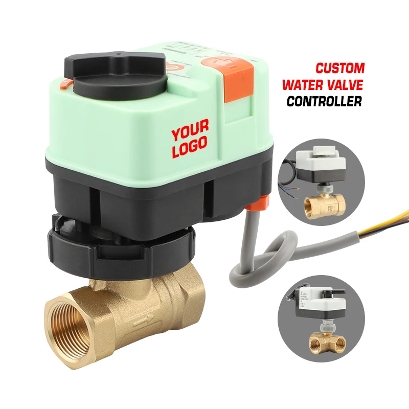 1 inch 3-way electric water ball valve with 0-10V 4-20Am actuator