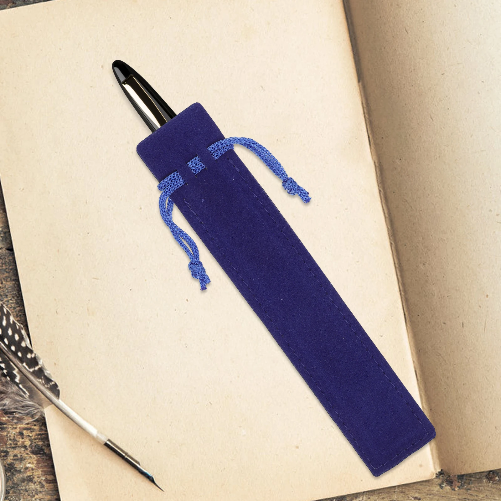 

20Pcs Pen Pouch Flannel Drawstring Pen Case for Gift Storage Organizer Holder Sleeve Bag Home Office School Supplies Red Black