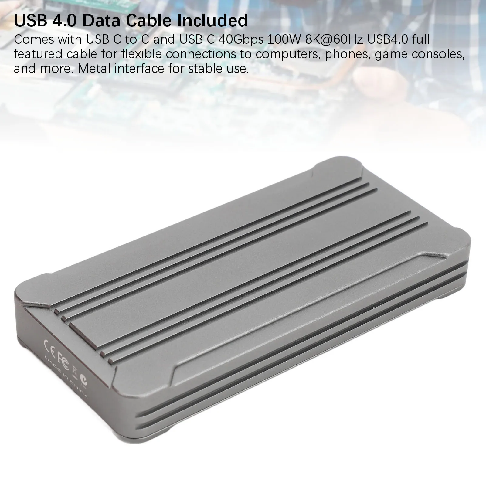 

PCIe3.0x4 State Drive Case Stable USB C Interface M.2 NVMe Enclosure 4TB 40Gbps Aluminum Alloy M Key for USB 3.2 3.1 3.0