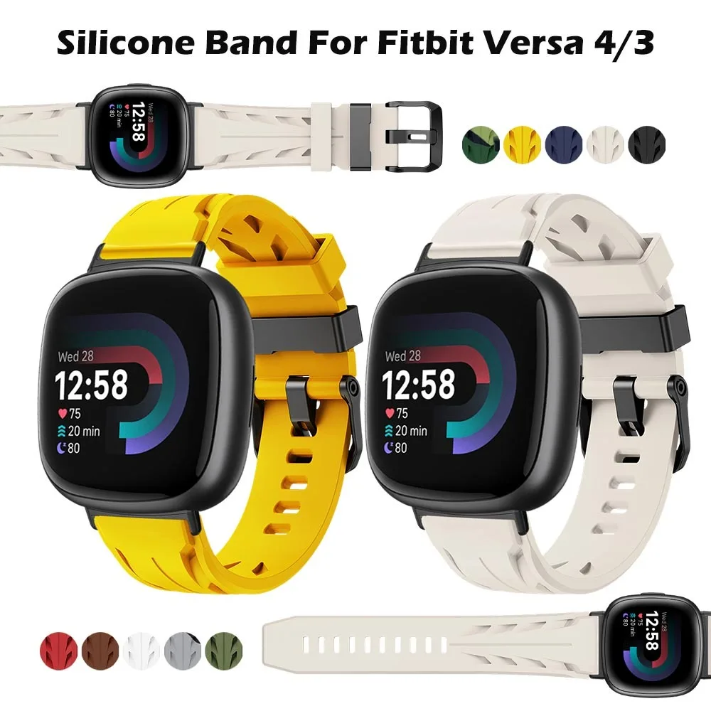

Business Silicone Band for Fitbit Versa 4/3 Watch Strap Breathable Sport Removable Replaceable Strap for Fitbit Versa 4/3 Strap