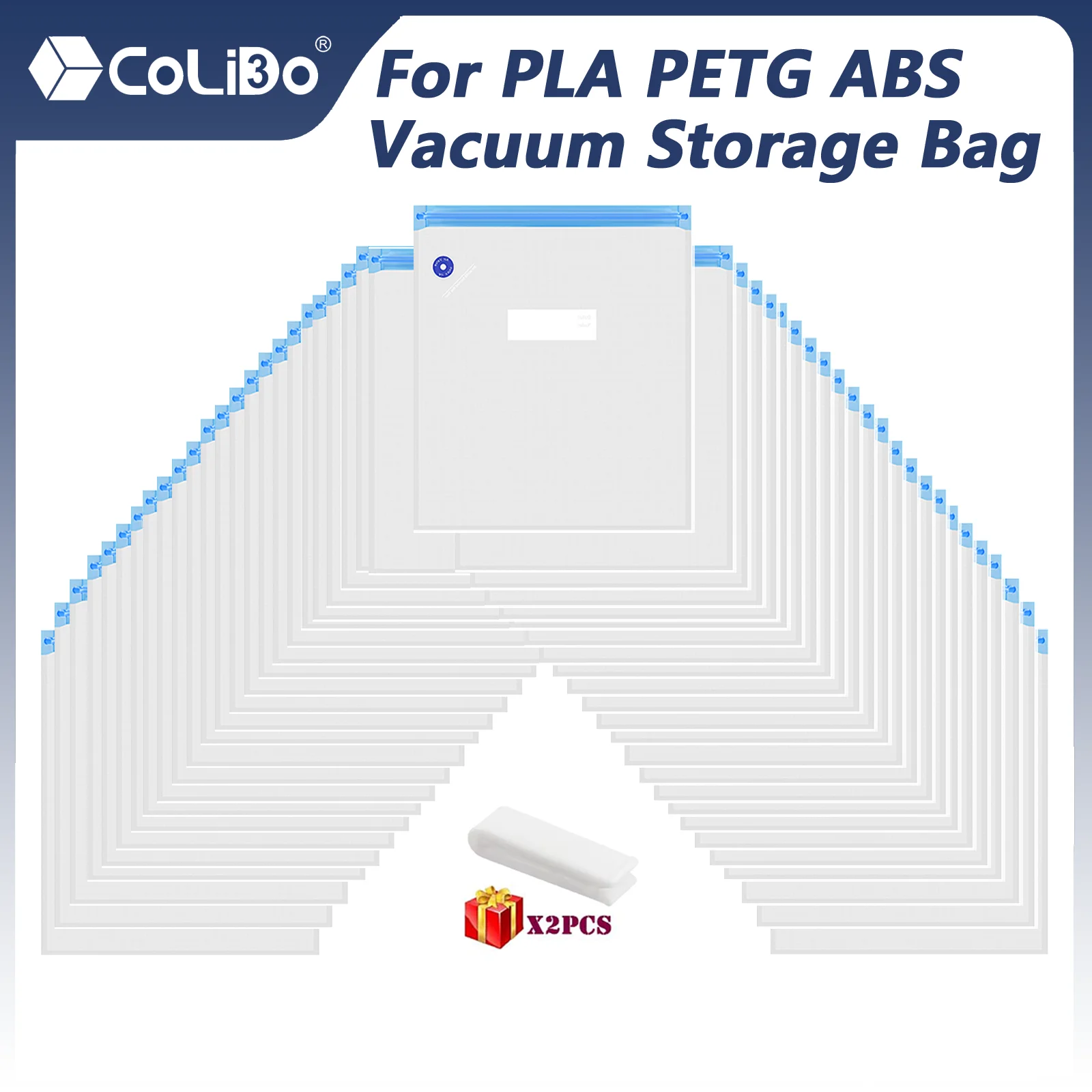 50 Bags Filament Storage Vacuum Bag 3D Printer PLA/PETG/ABS Filament Dryer Safe Keeping Humidity Resistant for 3D Printer Parts