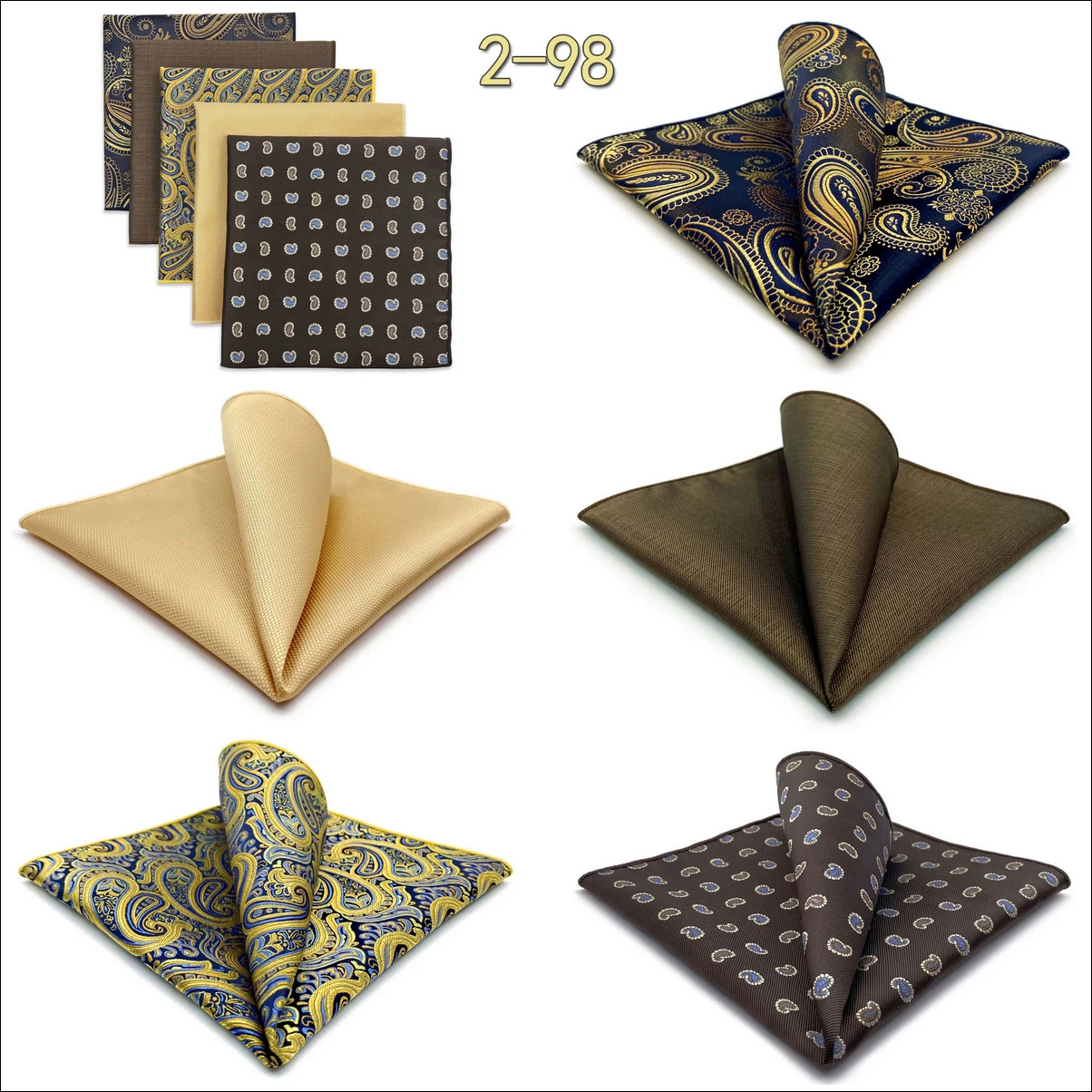 5 PCS Mens Pocket Square Set Assorted Handkerchief Multi Styles Paisley Floral Suit Large 32cm Hanky Business Accessories