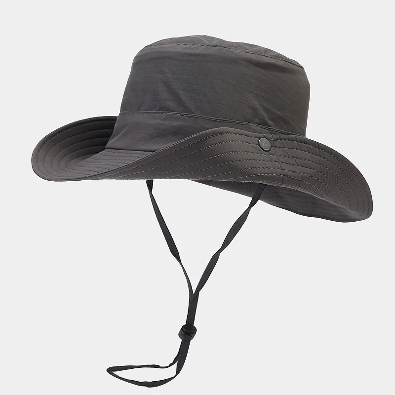 

Quick Drying Bucket Hat Unisex Outdoor Hiking Mountain-climbing Fishing Sun Protection Cap Solid Panama Cap Fisherman Hat