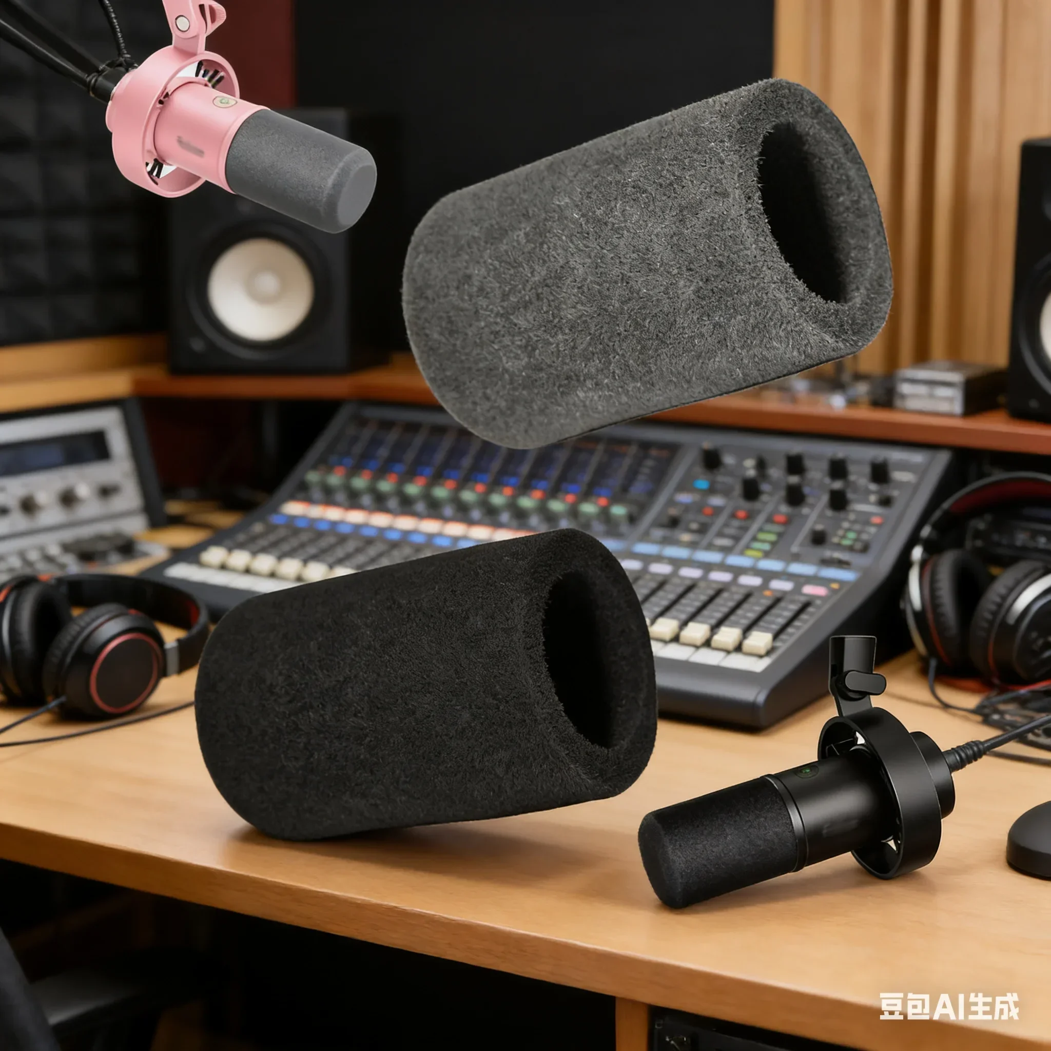 Microphone Sponge Foam Cover For FIFINE K688 Plush Sponge Microphone Windproof Filter Cover For Recording Mic Accessories