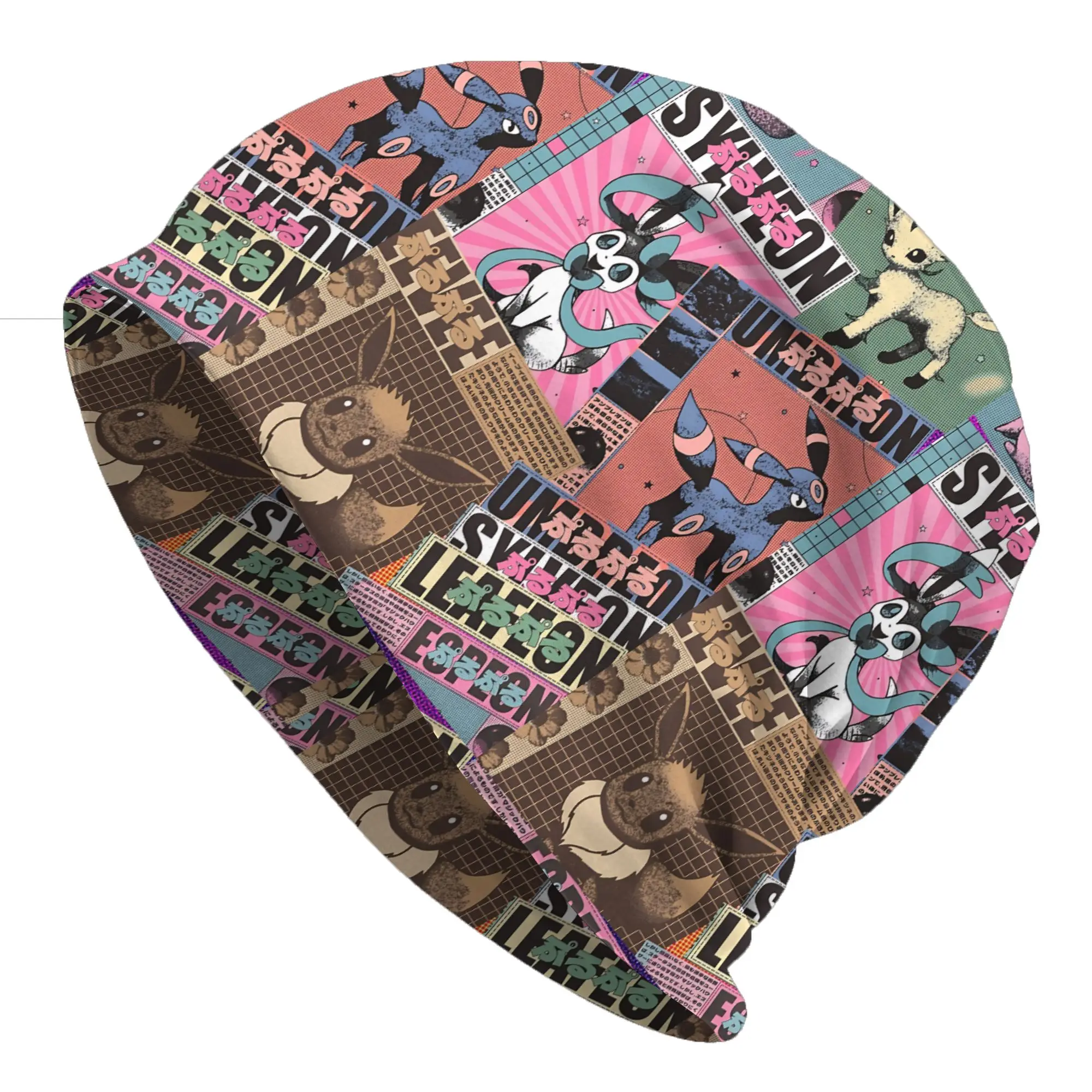 Autumn Styles Bonnet  Men Women's Thin Hat Pokemon Theme Eeveelution Collage Summer Cap Design Skullies Beanies Caps