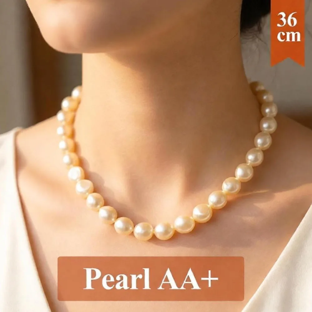 Natural Freshwater Pearl Beads 7-8mm Two Sided Light Orange Pearl Loose Beaded for Making DIY Jewerly Necklace Bracelet 36cm